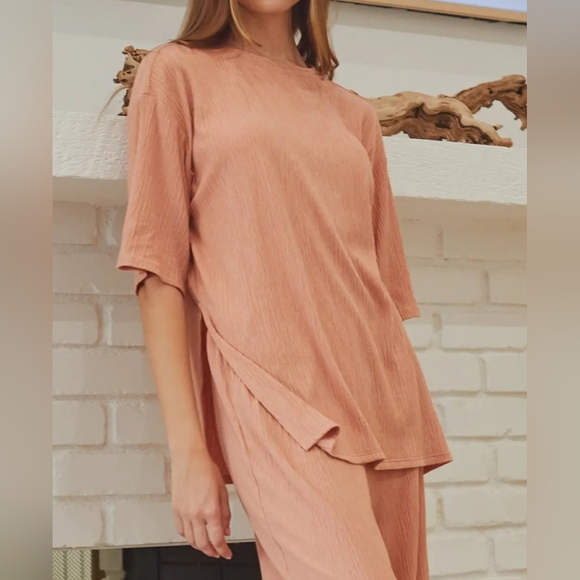 #265 🛑M BOHO CHIC 2 PIECE SET WIDE LEG PANTS & TUNIC TOP - Picture 5 of 12